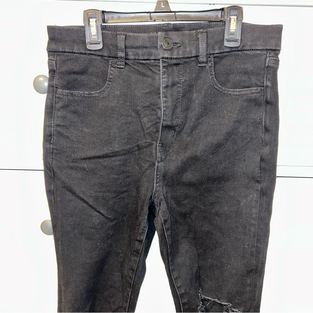 American Eagle Outfitters Black Ripped Skinny Jean